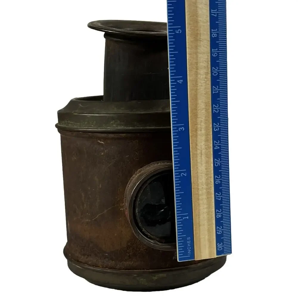 Antique Railroad Switch Signal Lantern / Lamp Light ? w/ Chimney & Clear Lens